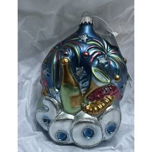 KREBS GLAS Lauscha Germany Old World Glass Ornament Millenium Big Ben New! 6C